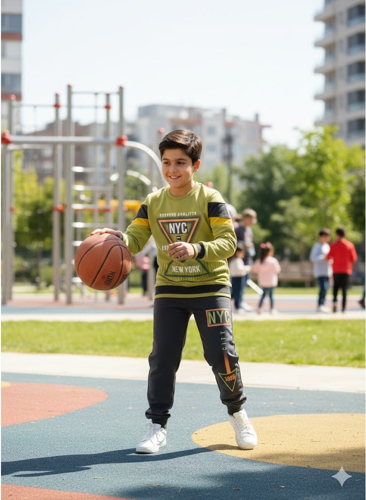 ماكاو طقم شتوي للأطفال خامة قطن 100% مبطن – طقم أطفال دافئ بخامة ناعمة مع طبقة خارجية تقيلة، معالج ضد الوبرة والبهتان، مناسب للمدرسة والاستخدام اليومي والخروجات - Image 2